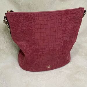 Kate Spade Pink Soft Crocodile Textured Large Purse Tote